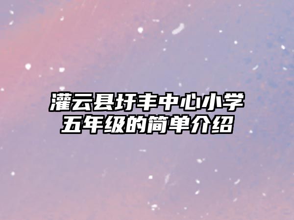 灌云縣圩豐中心小學五年級的簡單介紹