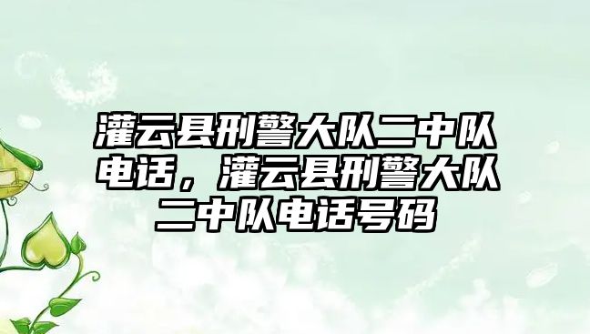 灌云縣刑警大隊(duì)二中隊(duì)電話，灌云縣刑警大隊(duì)二中隊(duì)電話號(hào)碼