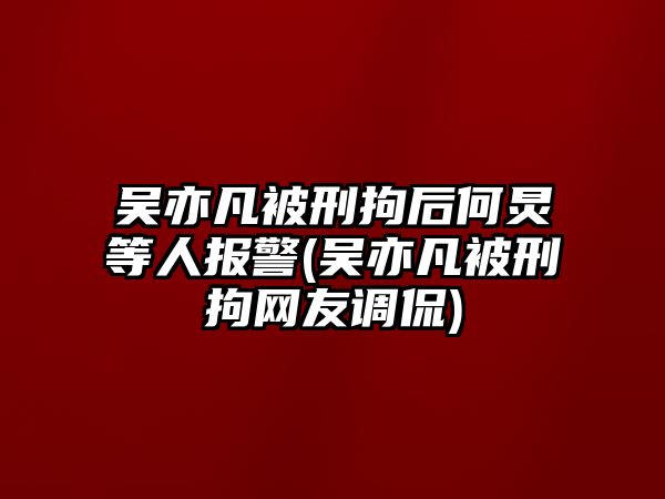 吳亦凡被刑拘后何炅等人報警(吳亦凡被刑拘網友調侃)