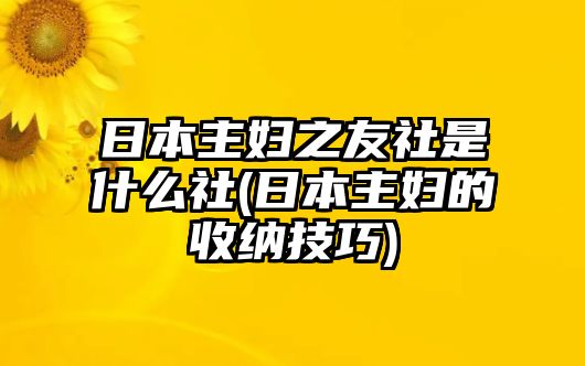 日本主婦之友社是什么社(日本主婦的收納技巧)