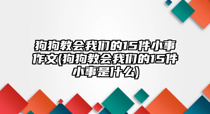 狗狗教會我們的15件小事作文(狗狗教會我們的15件小事是什么)