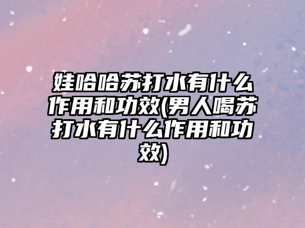 娃哈哈蘇打水有什么作用和功效(男人喝蘇打水有什么作用和功效)