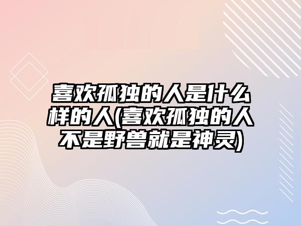 喜歡孤獨的人是什么樣的人(喜歡孤獨的人不是野獸就是神靈)