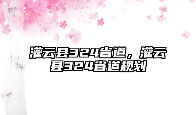 灌云縣324省道，灌云縣324省道規劃