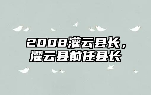 2008灌云縣長，灌云縣前任縣長