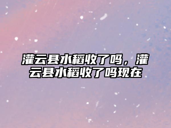 灌云縣水稻收了嗎，灌云縣水稻收了嗎現在