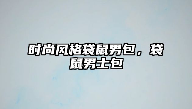 時尚風格袋鼠男包，袋鼠男士包