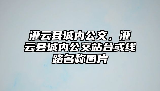 灌云縣城內公交，灌云縣城內公交站臺或線路名稱圖片