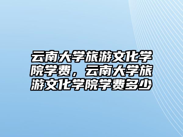 云南大學旅游文化學院學費，云南大學旅游文化學院學費多少